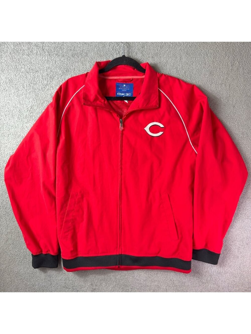 Reebok Cincinnati Reds Dugout Jacket Mens M Red Full Zip MLB Embroidered